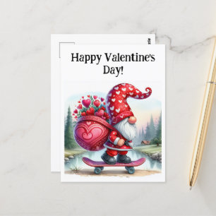 Valentine Gnome Happy Valentines Postkarte