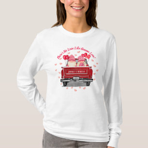 Valentine Gnome Liebe Rosa Herzen Vintager Rotlast T-Shirt