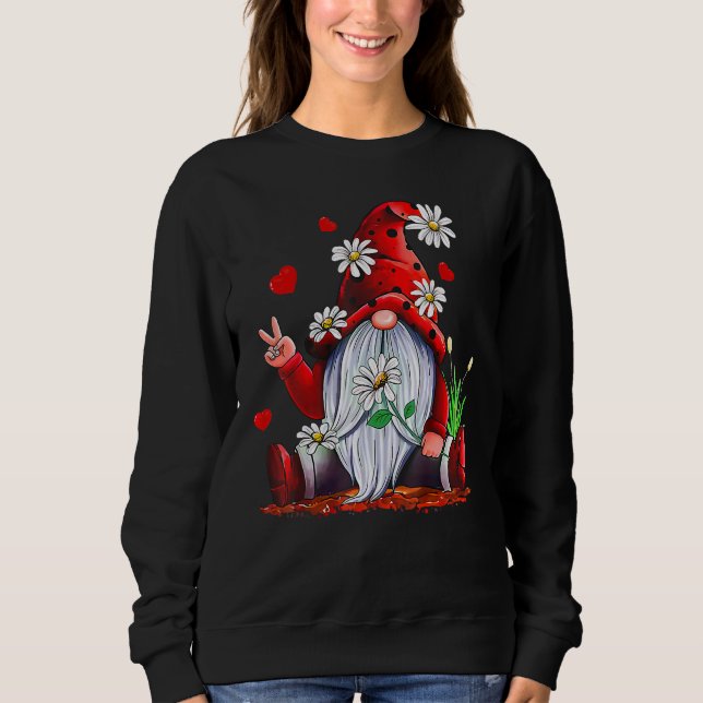 Valentine Gnome Love Heart Happy Valentines Day Wo Sweatshirt (Vorderseite)