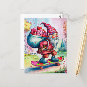 Valentine Gnome Postkarte
