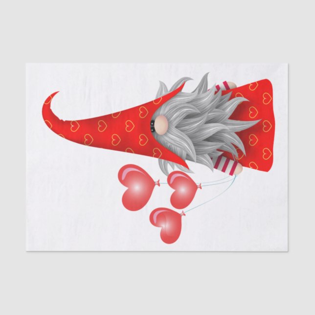 Valentine Gnome Tissue Paper Seidenpapier (Vorderseite)