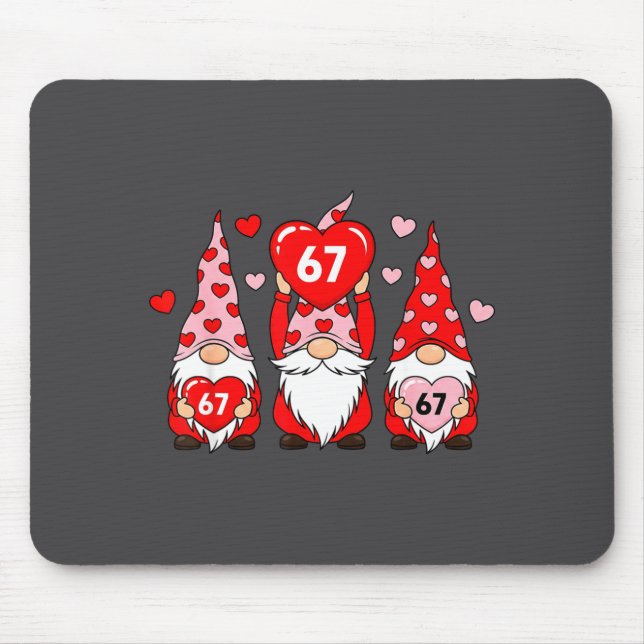 Valentine Gnomes 67 Funny Meme Cute Love Gnome Cou Mousepad (Vorne)
