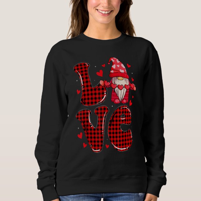 Valentine Gnomes Holding Hearts Valentine's Day Gn Sweatshirt (Vorderseite)