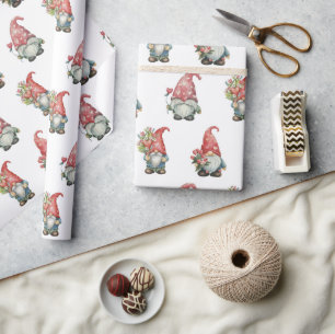 Valentine Gnomes on White Geschenkpapier