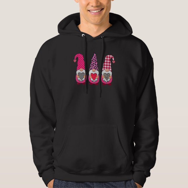 Valentine Gnomes Valentine's Day Love Leopard Buff Hoodie (Vorderseite)