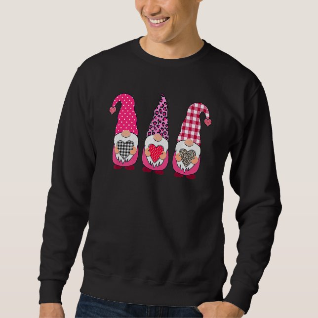 Valentine Gnomes Valentine's Day Love Leopard Buff Sweatshirt (Vorderseite)