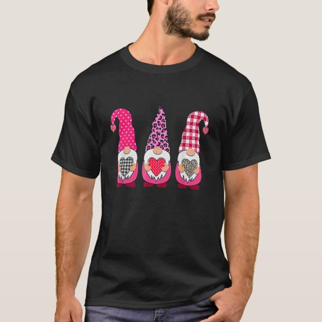 Valentine Gnomes Valentine's Day Love Leopard Buff T-Shirt (Vorderseite)