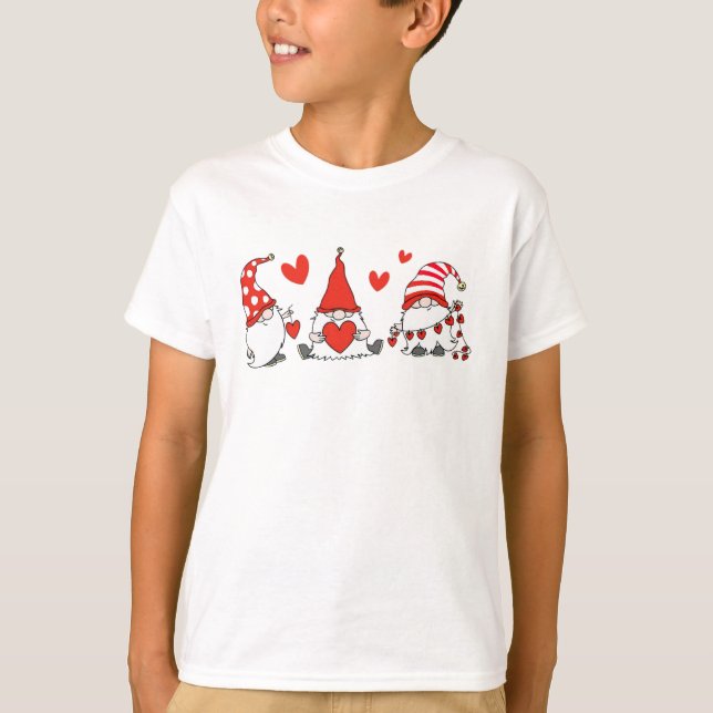 Valentine Gnomies Funny Happy Valentine's Day T-Shirt (Vorderseite)