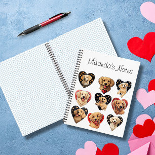 Valentine Golden Retriever Dog personalisiert Notizbuch