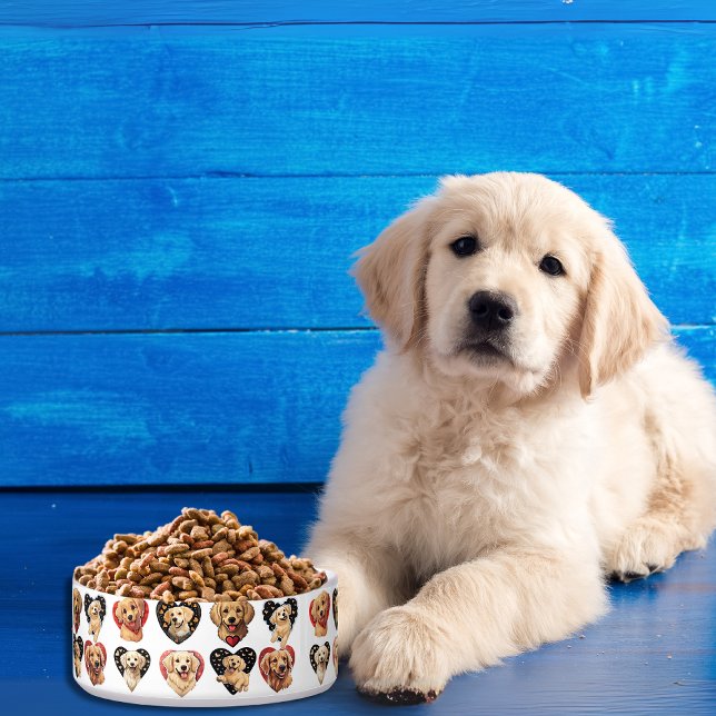 Valentine Golden Retriever Hundeschale Napf (Charming Valentine Golden Retriever Dog bowl)