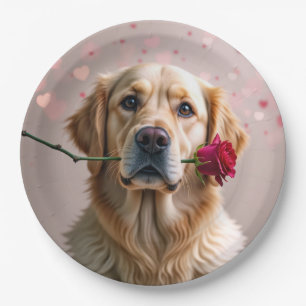 Valentine Golden Retriever Pappteller