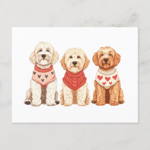 Valentine Goldendoodle Hunde Postkarte