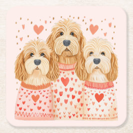 Valentine Goldendoodle Hunde Rechteckiger Pappuntersetzer
