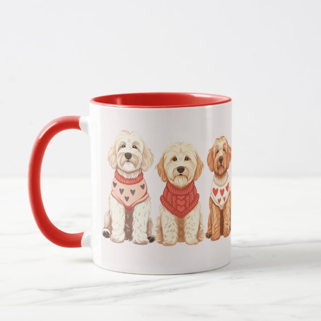 Valentine Goldendoodle Hunde Tasse (Links)