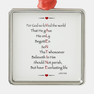 VALENTINE - Gott hat die Welt so geliebt Silbernes Ornament