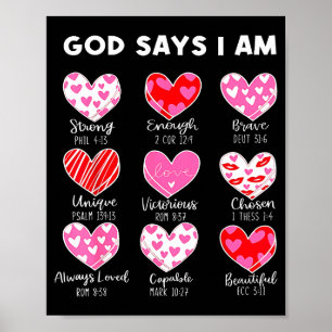 Valentine Gott sagt ich bin Herz Mädchen Frauen Ki Poster