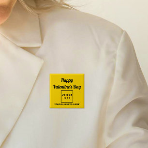 Valentine Gruß auf dem Gelben Platz Button