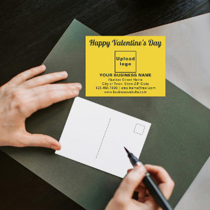 Valentine Gruß auf der gelben Postkarte