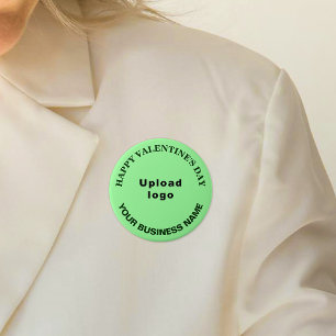 Valentine Gruß auf Light Green Round Button