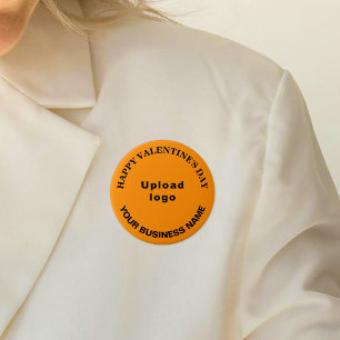 Valentine Gruß auf Orange Color Round Button