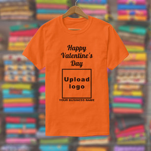 Valentine Gruß auf Orange Color T-Shirt