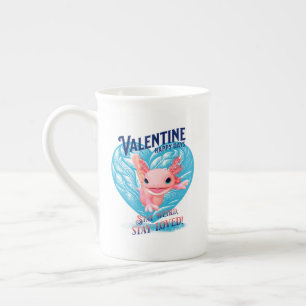 Valentine Happy Day Bleibe seltsam bleibe Axolotl Prozellantasse