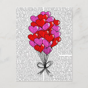 Valentine Heart Balloon Illustration Feiertagspostkarte