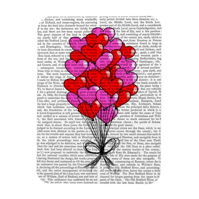 Valentine Heart Balloon Illustration Magnet (Vertikal)