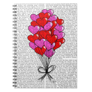 Valentine Heart Balloon Illustration Notizblock