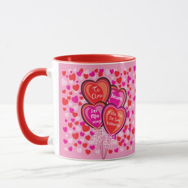 Valentine Heart Balloons Tasse (Links)