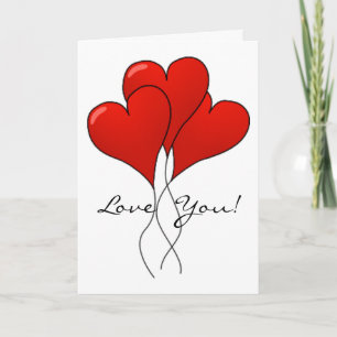 Valentine Heart Balloons - Valentine Card Feiertagskarte