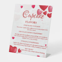Valentine Heart Cupcake flavors sign