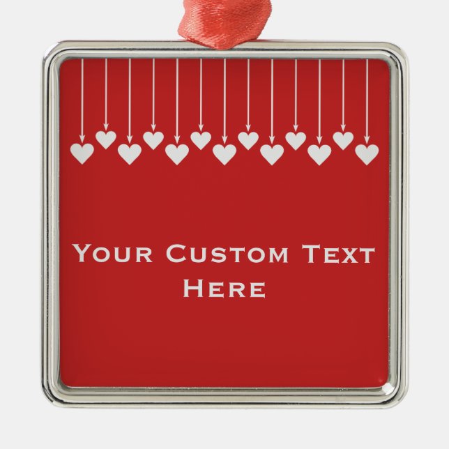 Valentine Heart Custom Ornaments Silbernes Ornament (Vorne)