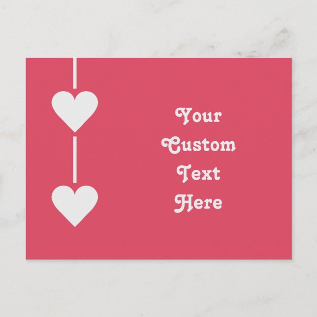 Valentine Heart Custom Postcard Feiertagspostkarte (Vorderseite)
