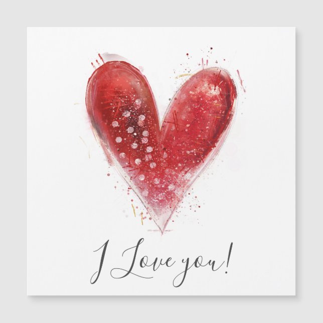 Valentine Heart design Magnetkarte (Vorderseite)