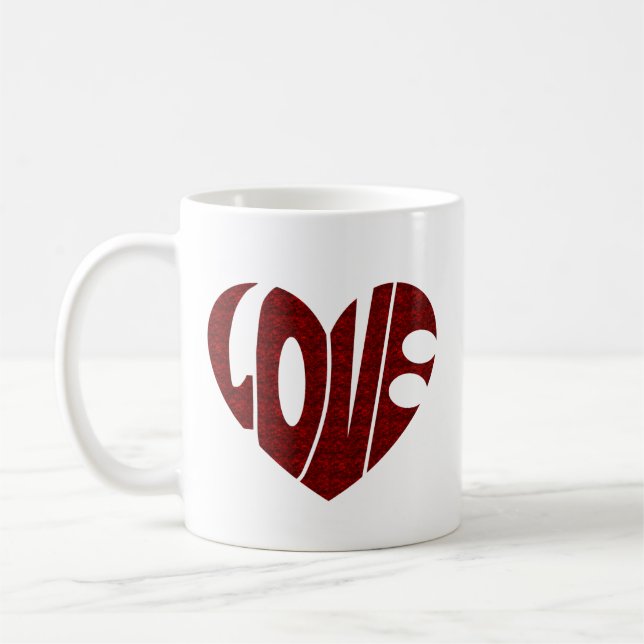Valentine Heart Design, Retro Liebe Design Kaffeetasse (Links)