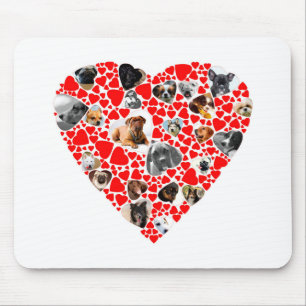 Valentine Heart Dog FotoCollage Mousepad