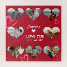 Valentine Heart Foto Collage XO I Liebe Sie Puzzle