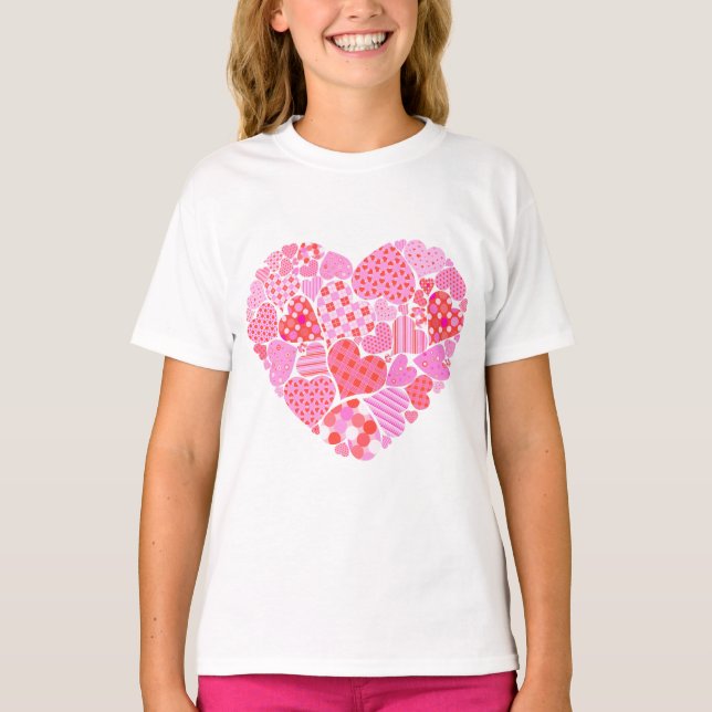 Valentine Heart Girl's T - Shirt (Vorderseite)