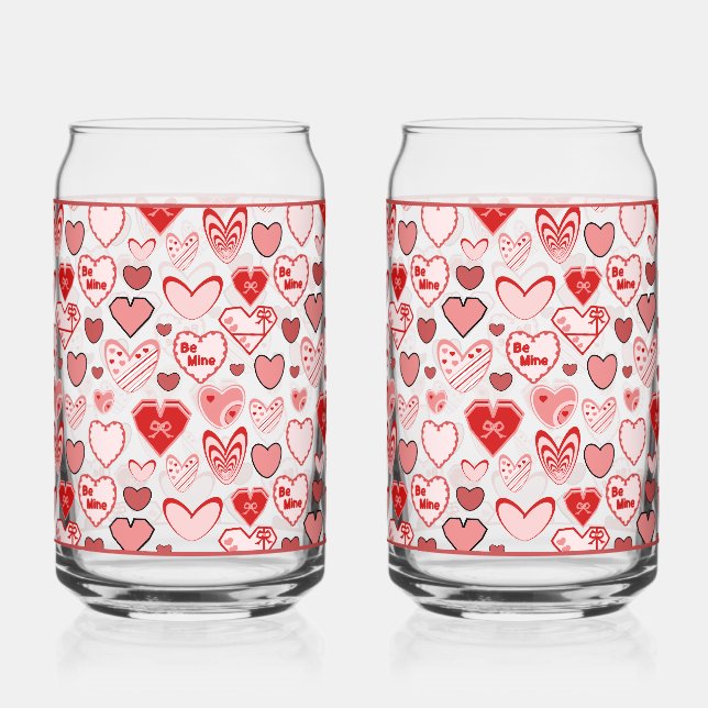 Valentine Heart Glass Dosenglas (Vorderseite)