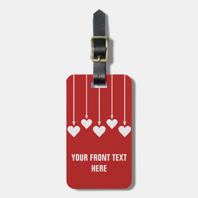 Valentine Heart individuelle Gepäckmarke Gepäckanhänger (Vorderseite vertikal)