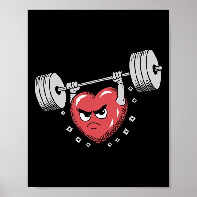Valentine Heart Lifting Weichteilheit Funny Workou Poster (Vorne)