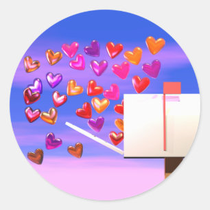 Valentine Heart Mail Runder Aufkleber