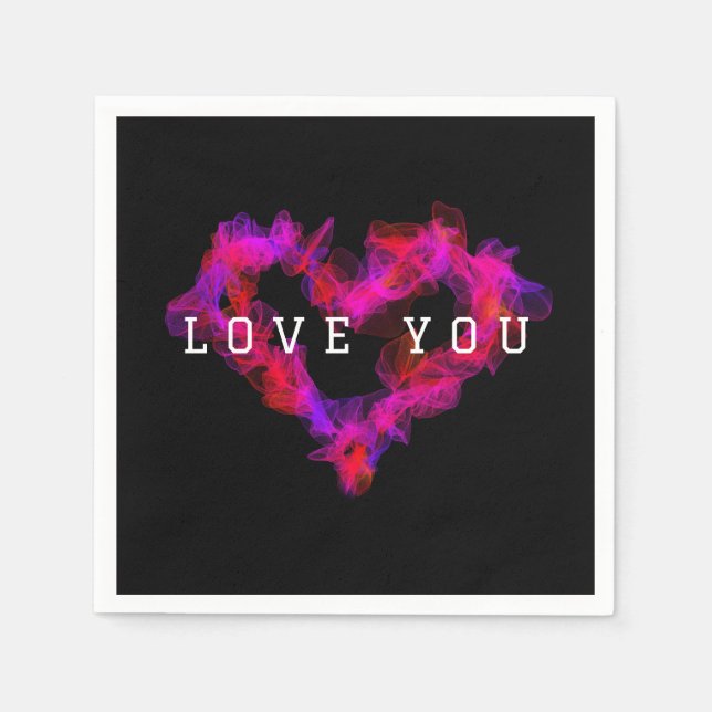 Valentine Heart Paper Napkins Serviette (Vorderseite)