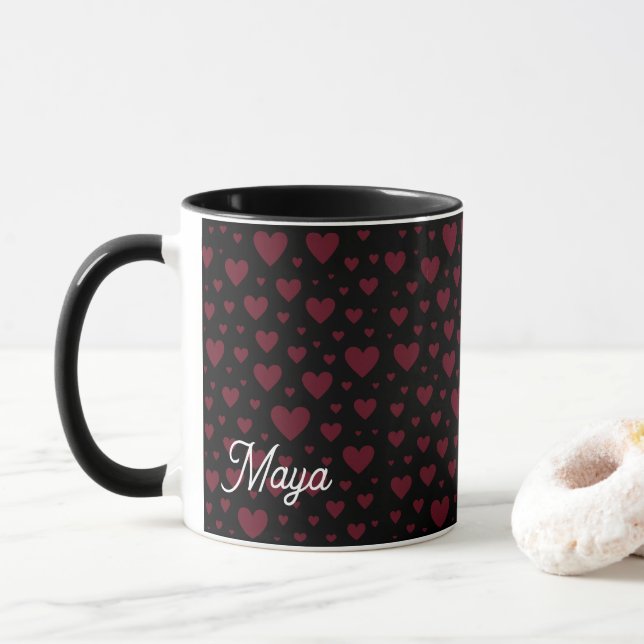 Valentine Heart Pattern Tasse (Mit Donut)