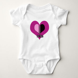 Valentine Heart Pink and Black Be Mine Baby Strampler