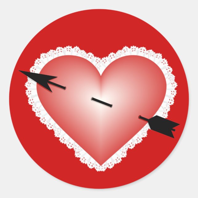 Valentine Heart Runder Aufkleber (Vorderseite)