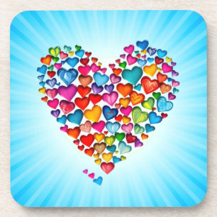 Valentine Heart Shape Watercolor Design-57393 Getränkeuntersetzer