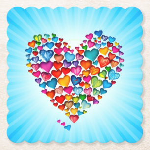 Valentine Heart Shape Watercolor Design-57393 Untersetzer