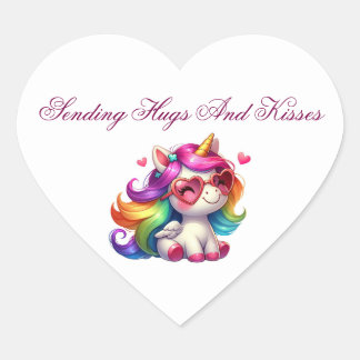 Valentine Heart Shaped Unicorn Sticker